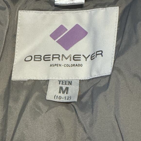 Obermeyer Girls' Leia Insulated Ski Snow Jacket Coat Teen M 10/12 White/gray/bla - Picture 2 of 16
